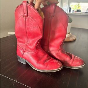 Red Leather Cowboy Boots